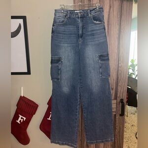 Juicy Couture Blue Flare Cargo Jeans